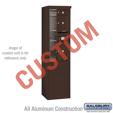 Free-Standing 4C Horizontal Mailbox Unit (Includes 3710S-CZFU Mailbox and 3910S-BRZ Enclosure) - 10 Door High Unit (52 7/8 Inches) - Single Column - Custom Unit - Bronze - Front Loading - USPS Access
